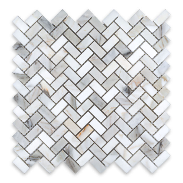 Calacatta Gold Marble 5/8" X 1-1/4" Herringbone