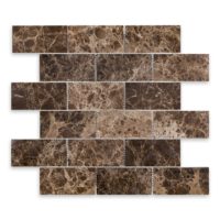 Emperador Dark Marble 2" X 4" Brick Polished