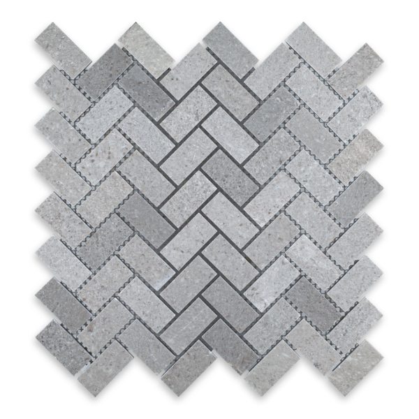 Spanish Grey Marble 1" X 2" Herringbone