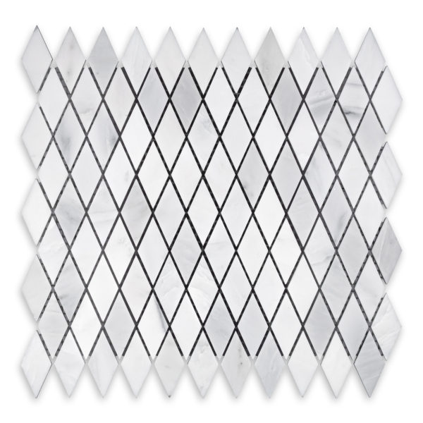 Oriental White Marble 1" X 2" Rhomboid