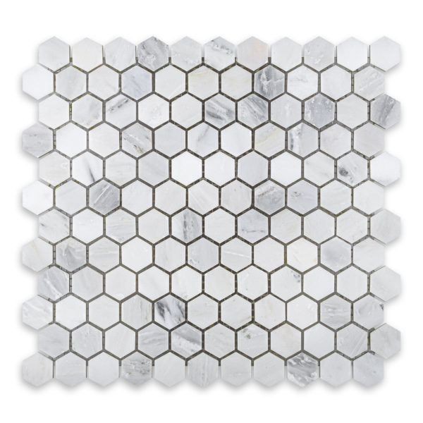 Oriental White Marble 1" Hexagon