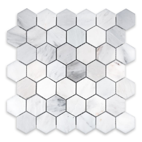 Oriental White Marble 2" Hexagon