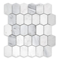 Oriental White Marble Vertical Hexagon