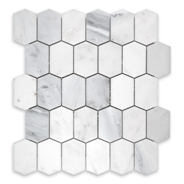Oriental White Marble Vertical Hexagon