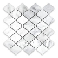 Oriental White Marble 3x3 Arabesque Mosaic