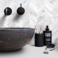 Oriental White Marble 1" X 6" Herringbone