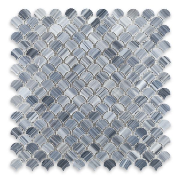 Bardiglio Veincut Marble 1" Fan Polished