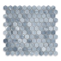 Bardiglio Veincut Marble 1" Hexagon Polished