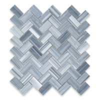 Bardiglio Veincut Marble 1" X 2" Herringbone Polished