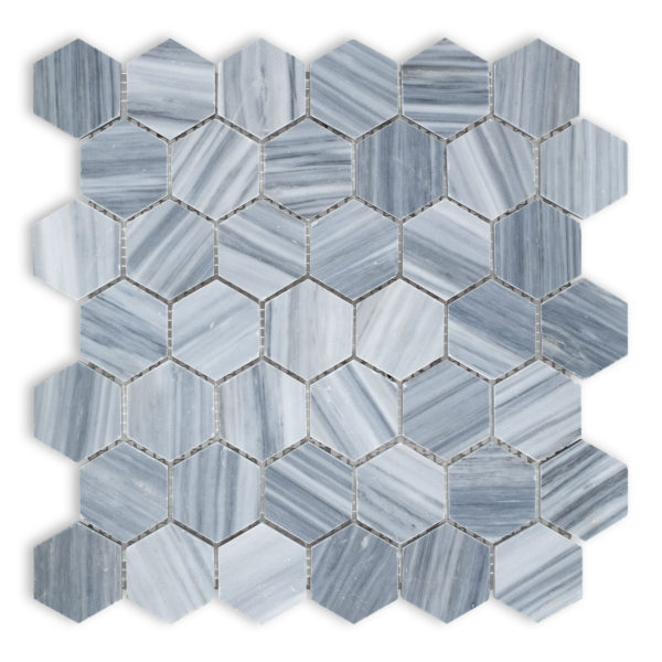 Bardiglio Veincut Marble 2" Hexagon Polished