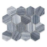 Bardiglio Veincut Marble 3" Hexagon Polished
