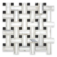 Calacatta Gold Marble Tripleweave with Black Dot