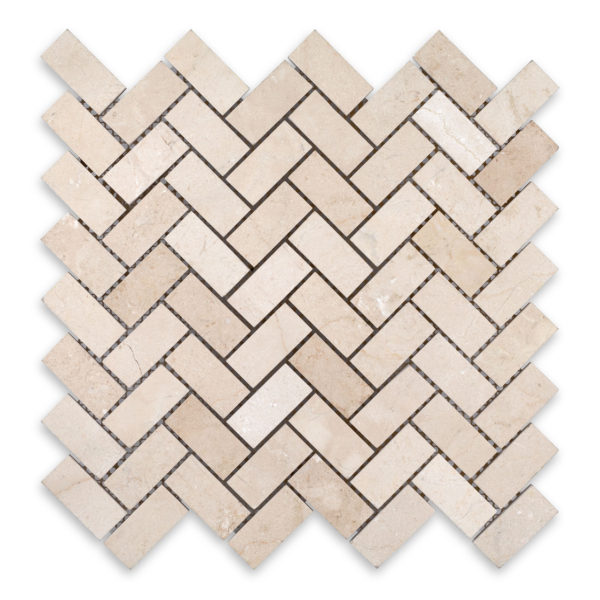 Crema Marfil Marble 1" X 2" Herringbone