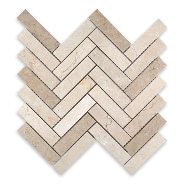 Crema Marfil Marble 1" X 4" Herringbone