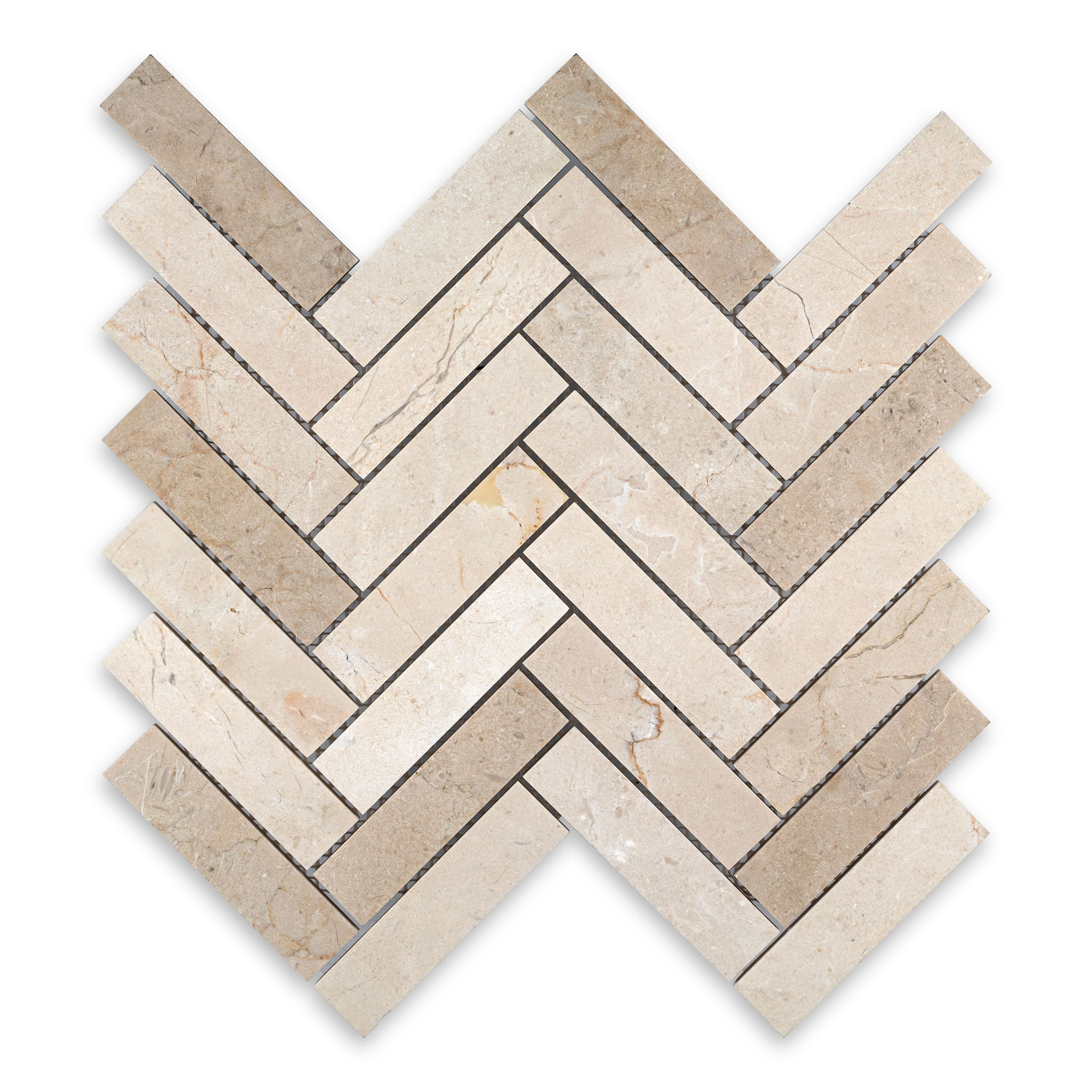 Crema Marfil Marble 1" X 4" Herringbone