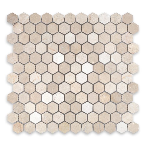 Crema Marfil Marble 1" Hexagon