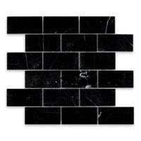 Negro Marquina Marble 2" X 4" Brick