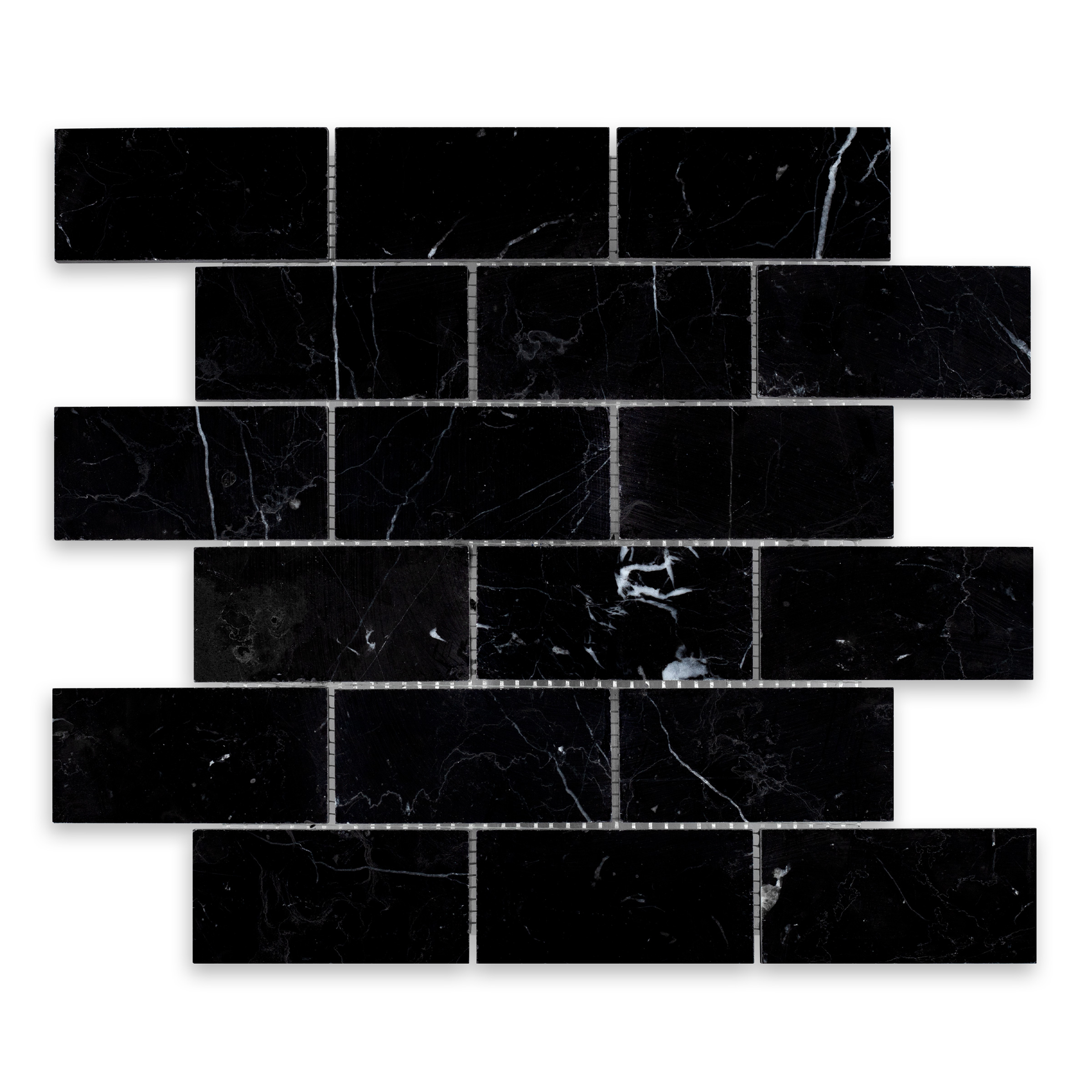 Negro Marquina Marble 2" X 4" Brick