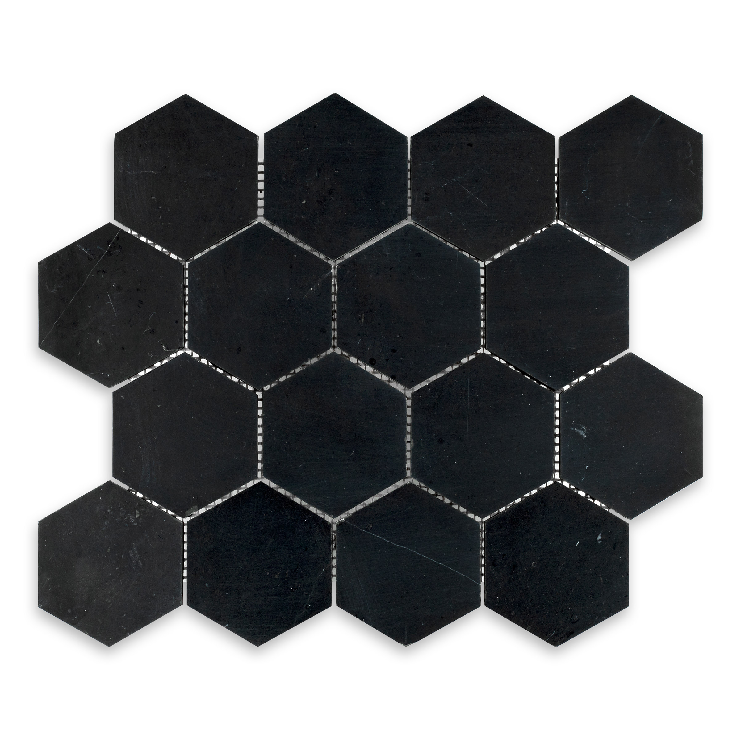 Negro Marquina Marble 3" Hexagon