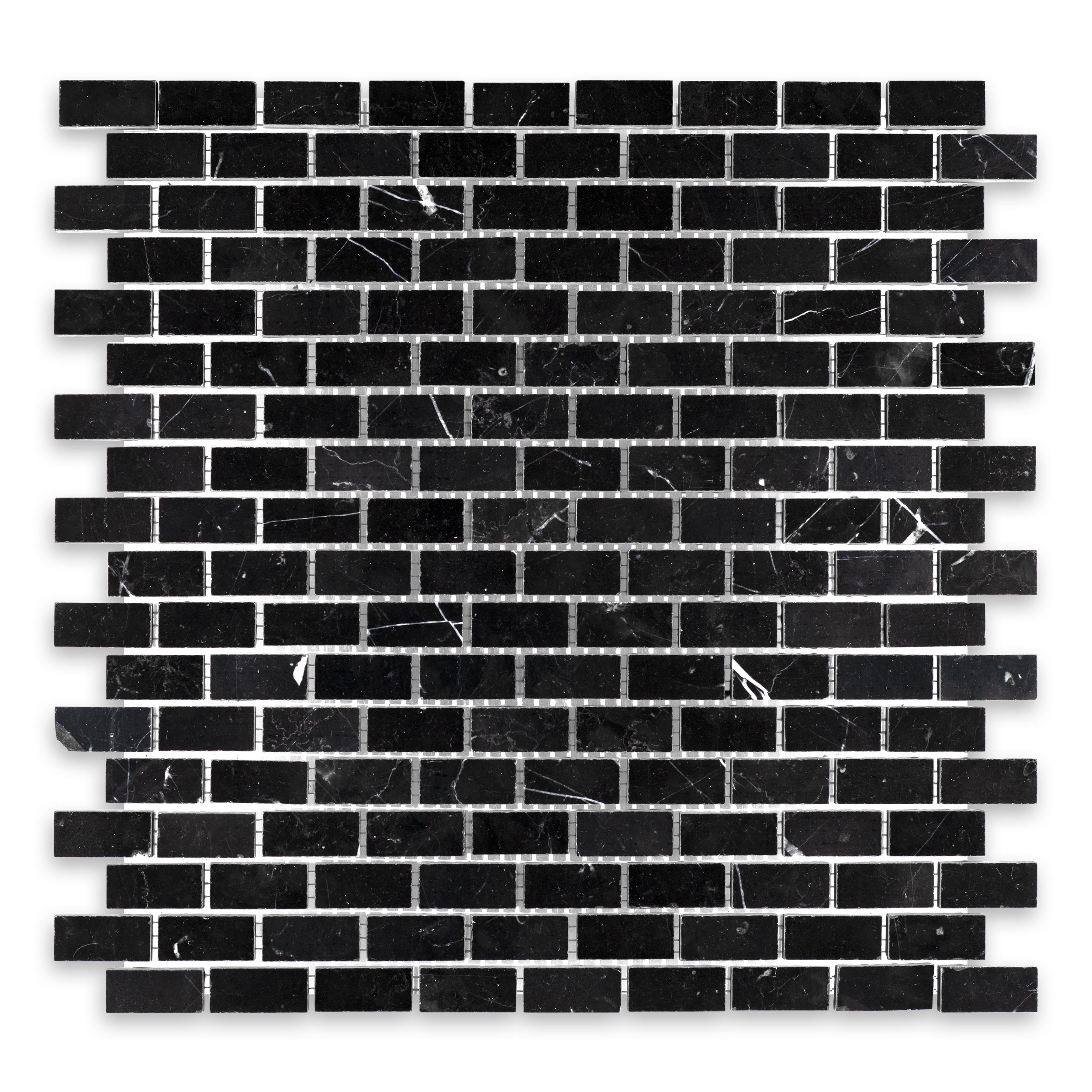 Negro Marquina Marble 5/8" X 1-1/4" Brick