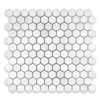 Thassos White Marble 1" Hexagon