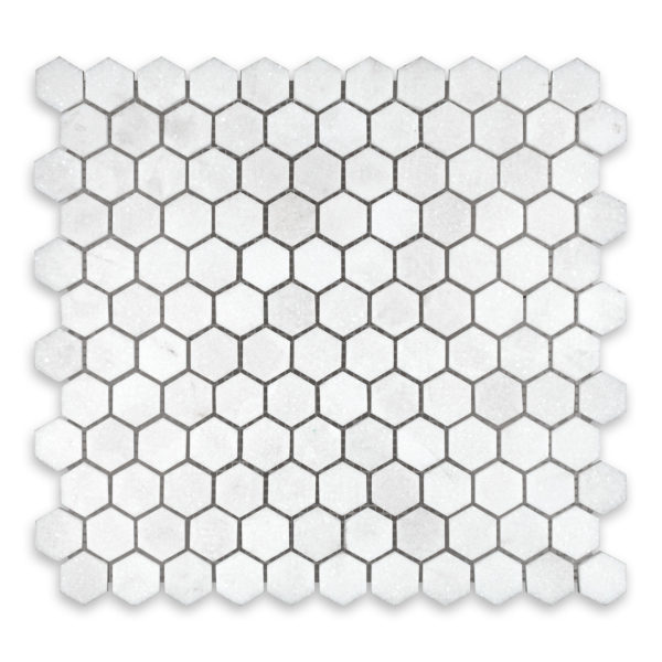 Thassos White Marble 1" Hexagon