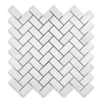 Thassos White Marble 1" X 2" Herringbone