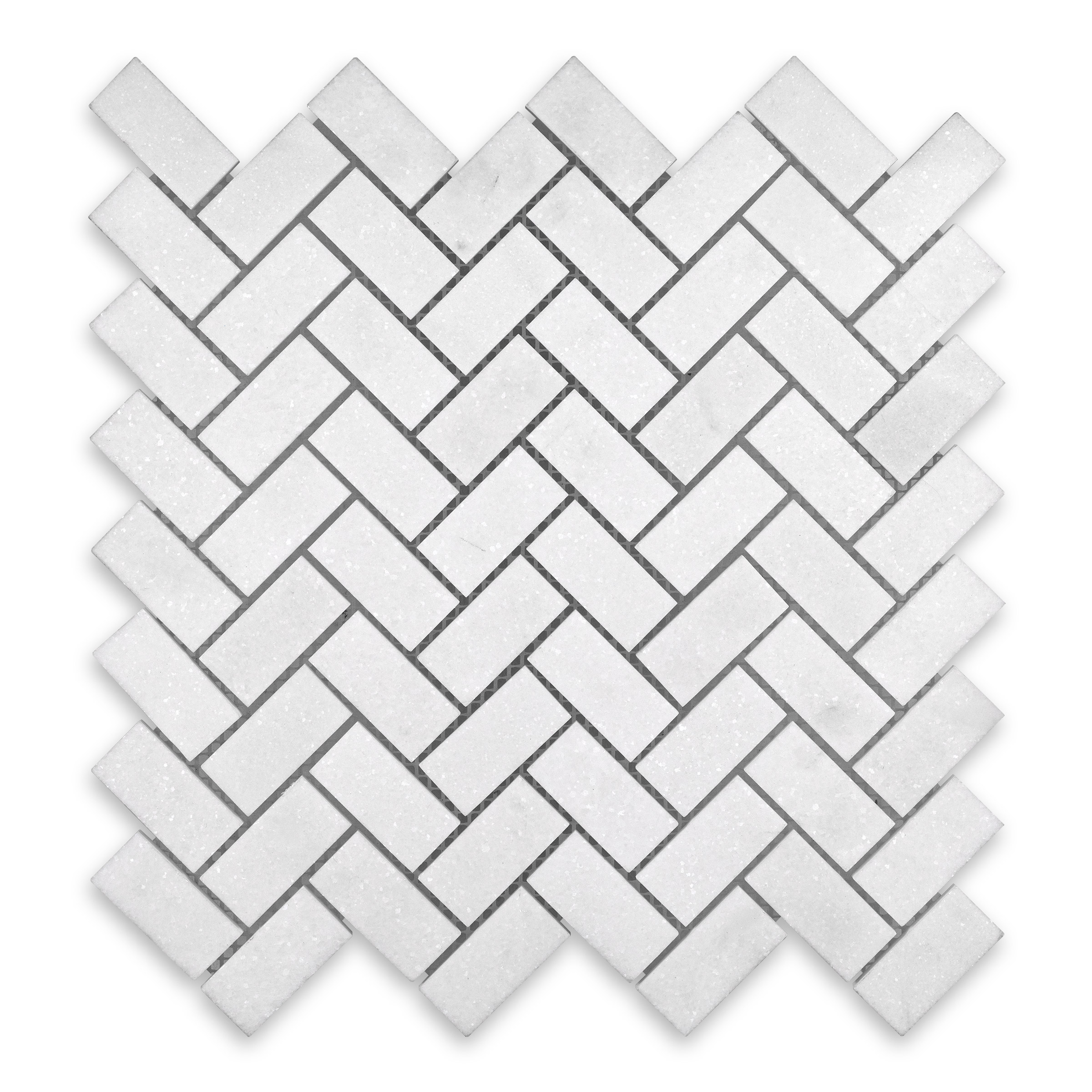 Thassos White Marble 1" X 2" Herringbone