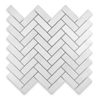 Thassos White Marble 1" X 3" Herringbone