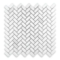 Thassos White Marble "5/8 X 1-1/4" Herringbone