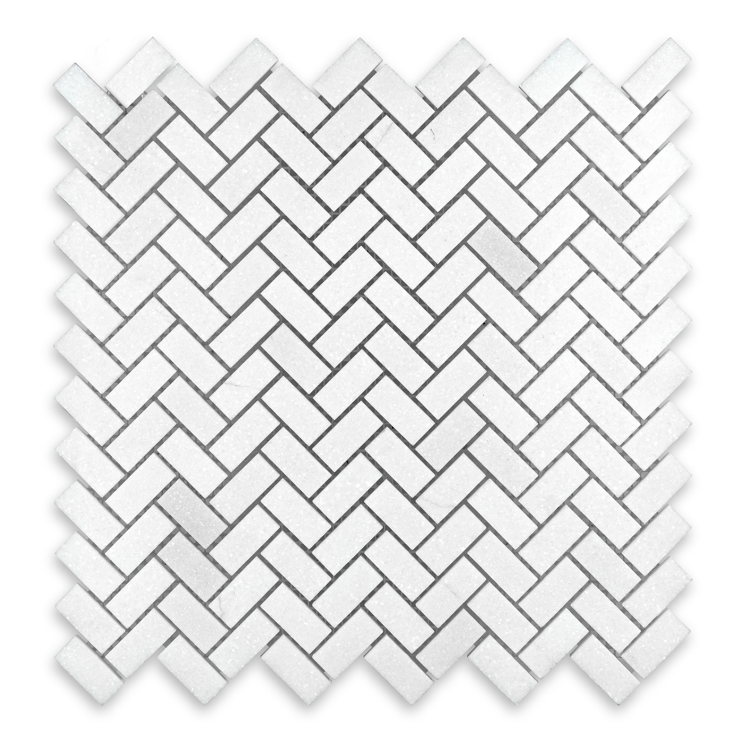 Thassos White Marble "5/8 X 1-1/4" Herringbone