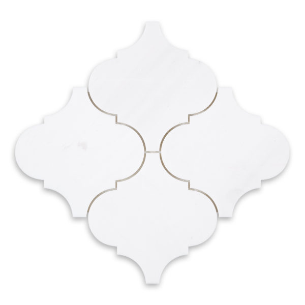 Bianco Dolomite Marble 6" X 6" Arabesque