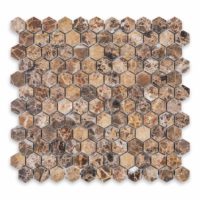 Emperador Dark Marble 1" Hexagon Polished
