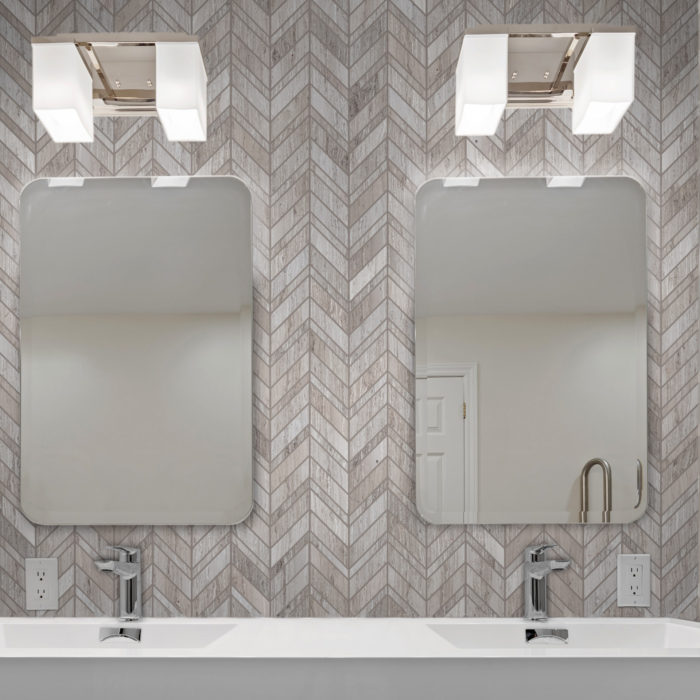 Haisa Light Marble Large Chevron Mosaic