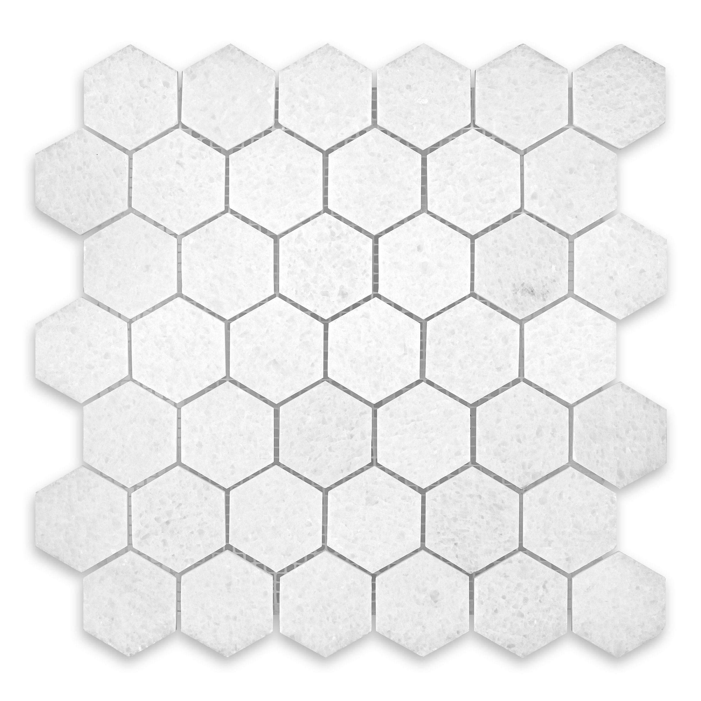 Polar White Marble 2" Hexagon