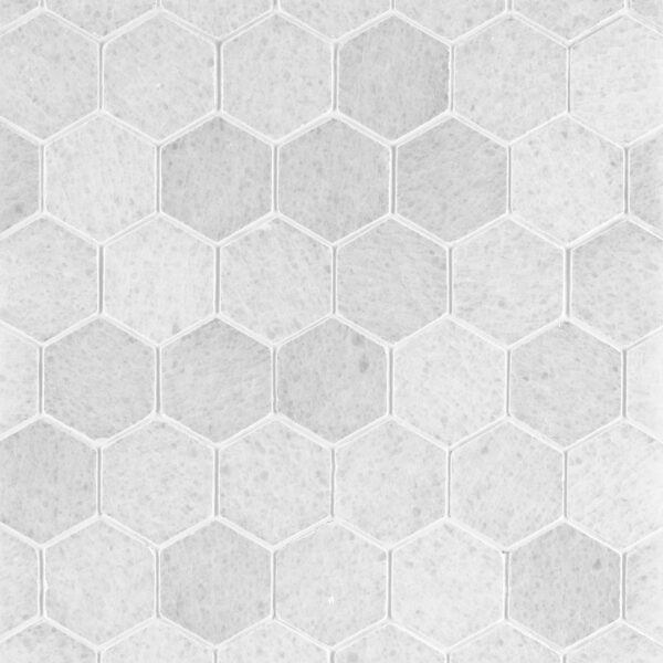 Polar White Marble 2" Hexagon