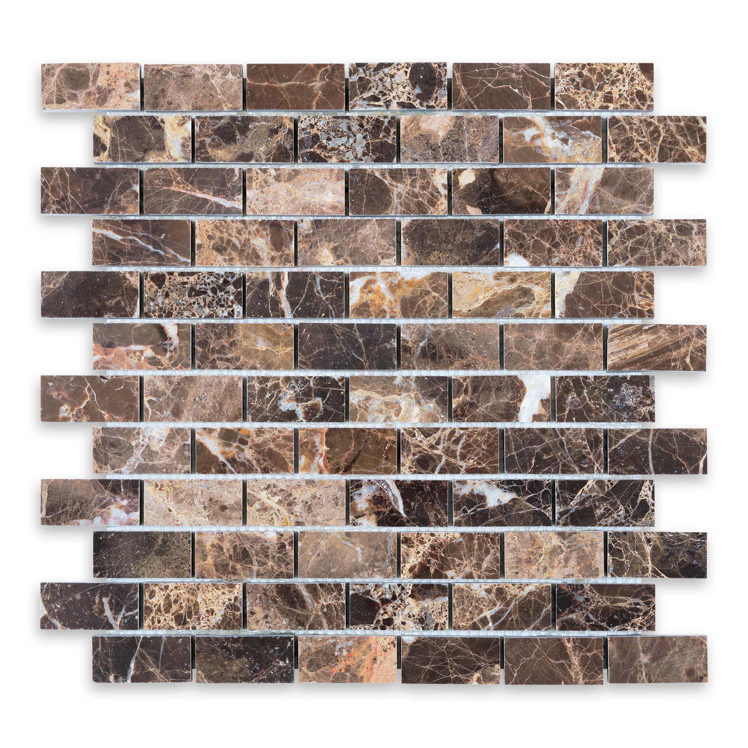 Emperador Dark 1" X 2" Brick Polished