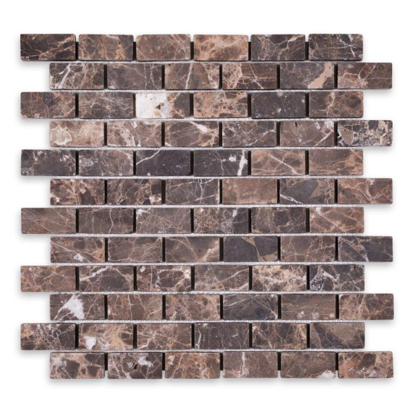 Emperador Dark 1" X 2" Brick Tumbled