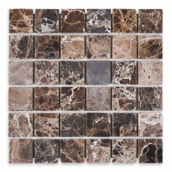 Emperador Dark 2" X 2" Square Tumbled