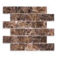 Emperador Dark 2" X 4" Brick Beveled