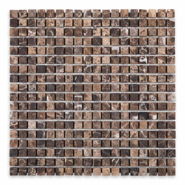 Emperador Dark 5/8" X 5/8" Tumbled Square
