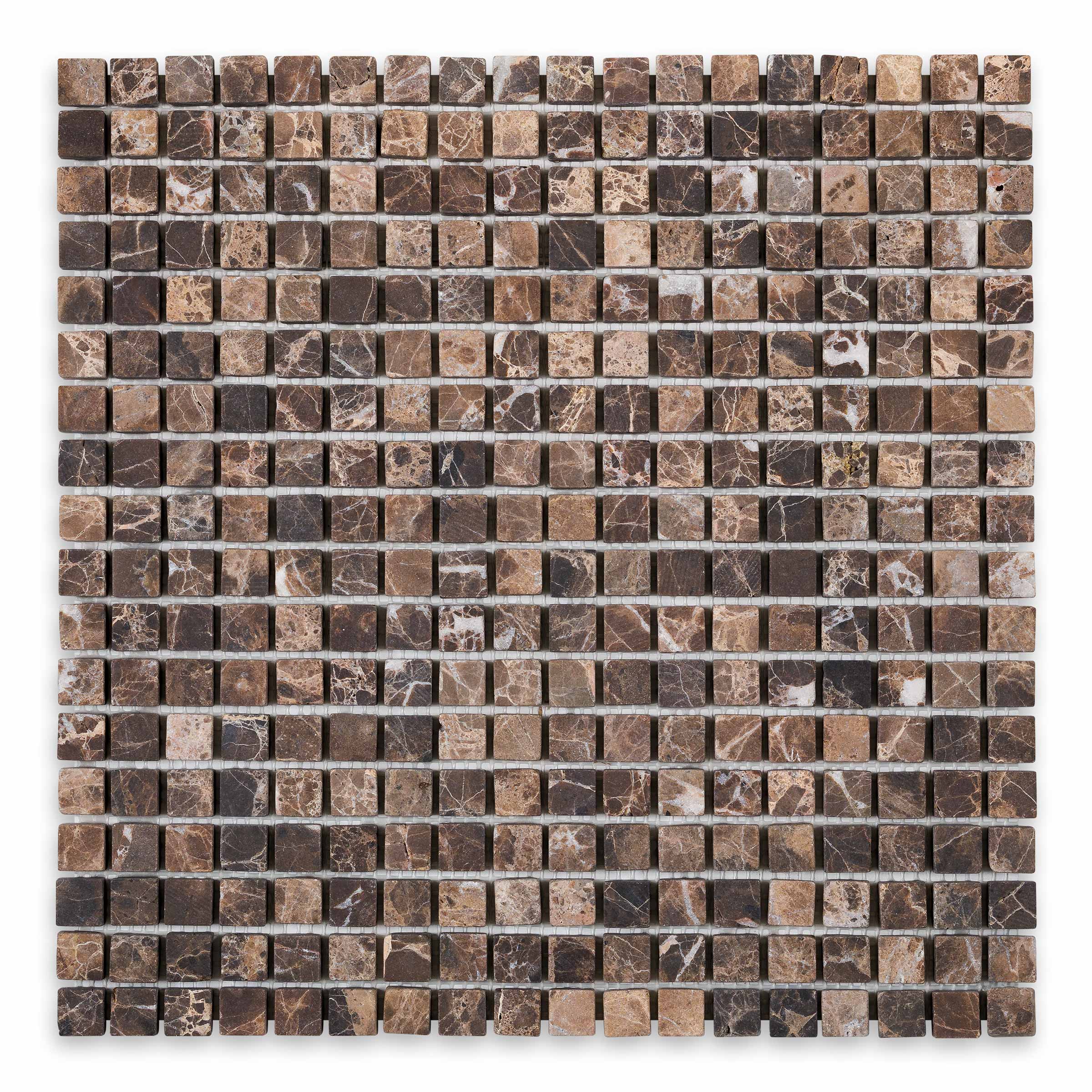 Emperador Dark 5/8" X 5/8" Tumbled Square