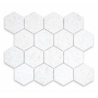 Polar White Marble 3" Hexagon