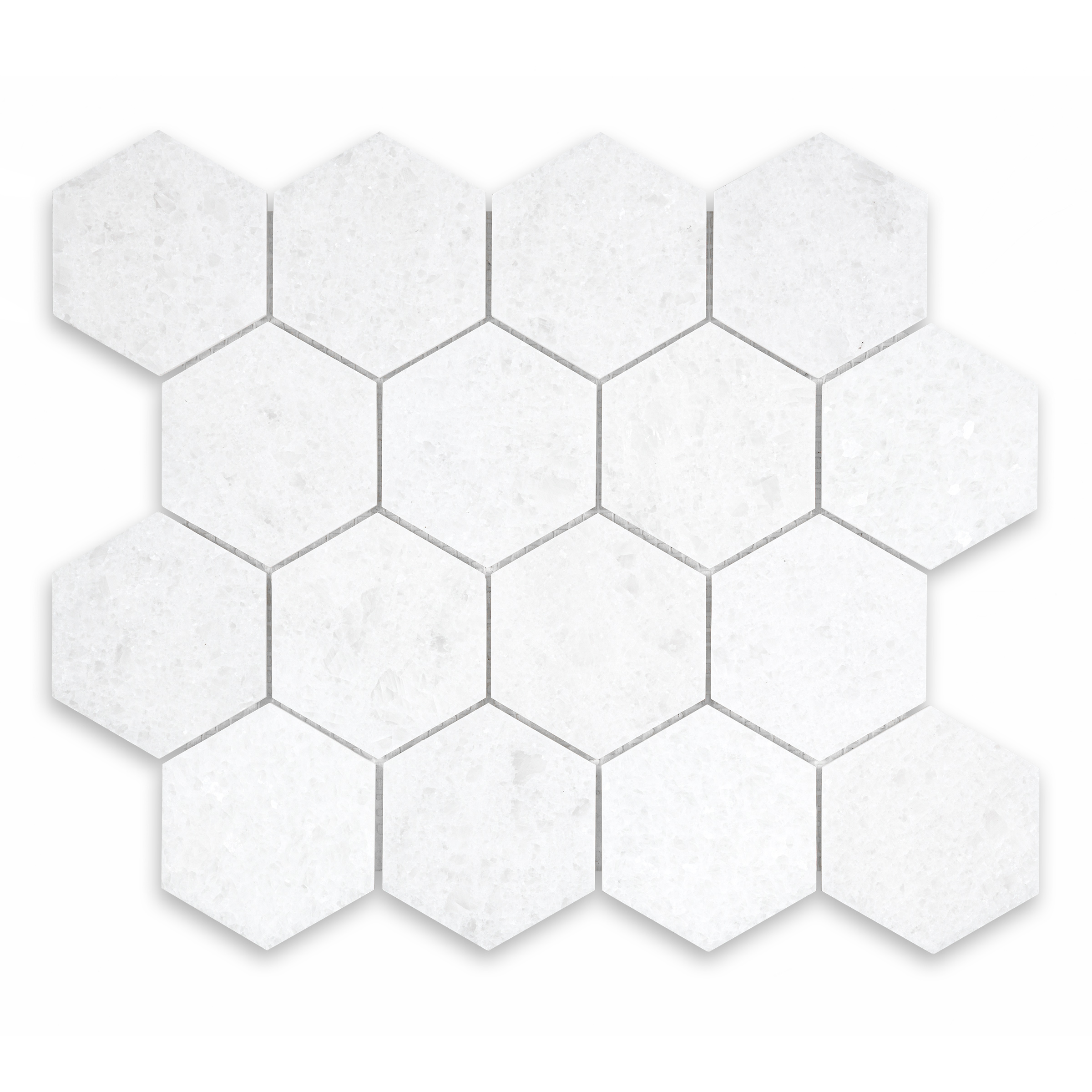 Polar White Marble 3" Hexagon