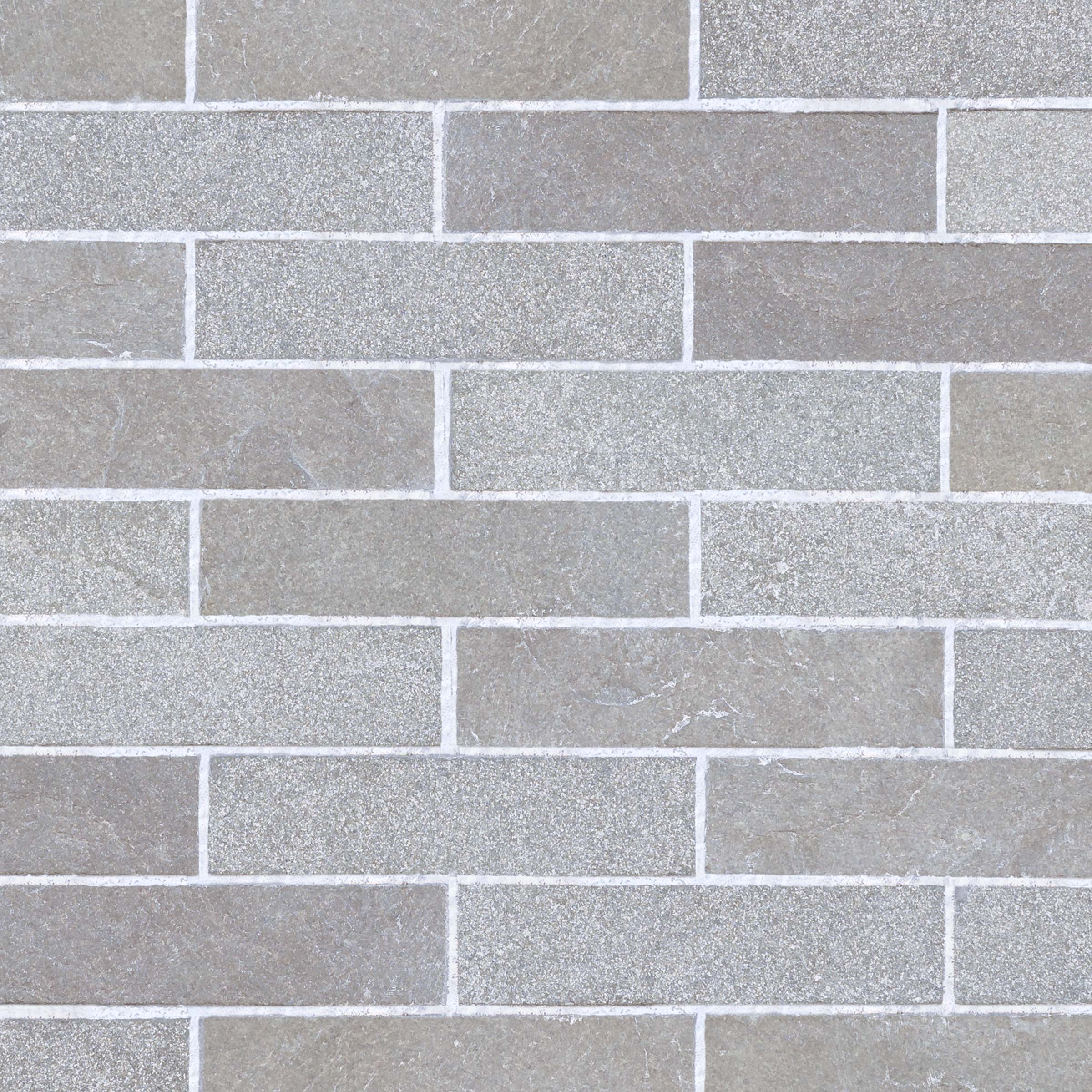 Purbeck Grey Blend Limestone Bush-Hammered/ Distressed Thin Brick Mesh