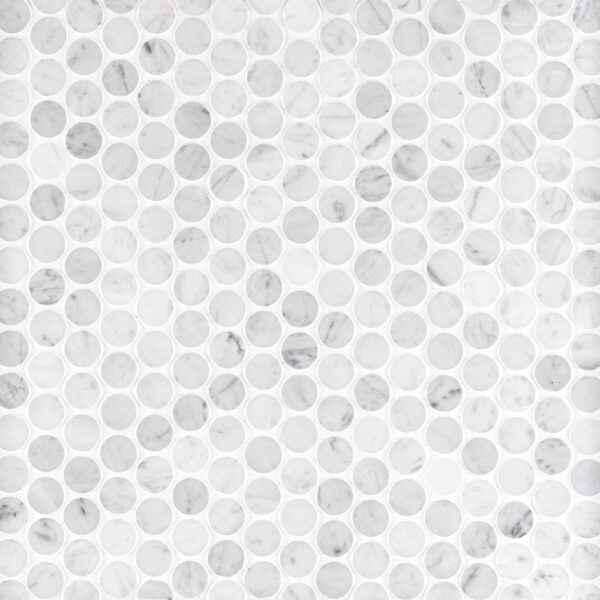White Carrara Marble Penny Round