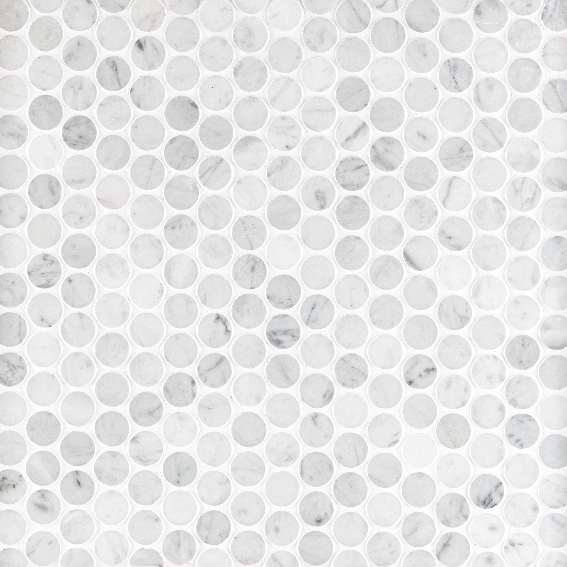 White Carrara Marble Penny Round