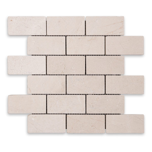Crema Marfil Marble 2" X 4" Brick Tumbled
