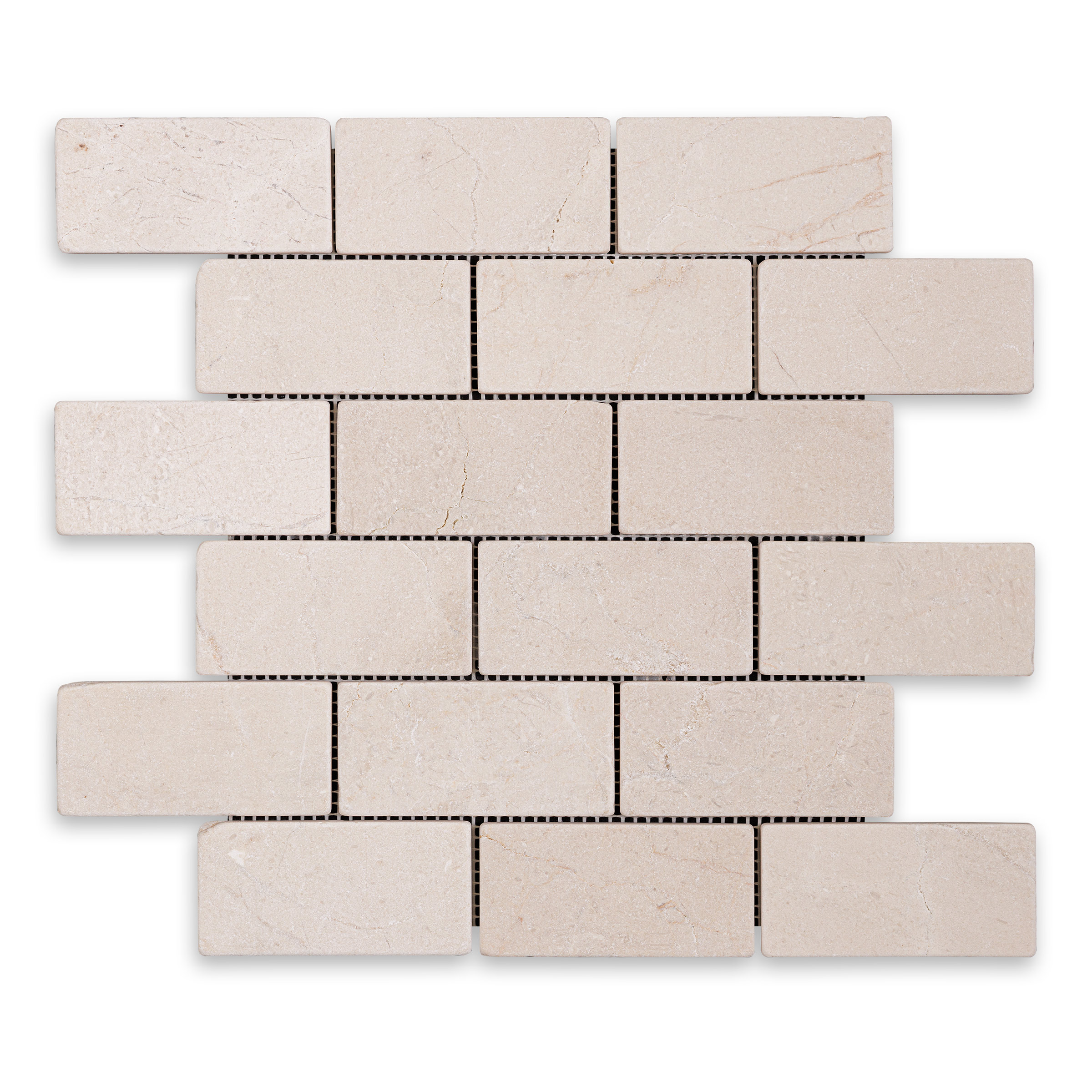 Crema Marfil Marble 2" X 4" Brick Tumbled
