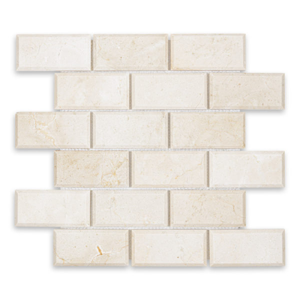 Crema Marfil Marble 2" X 4" Brick Beveled